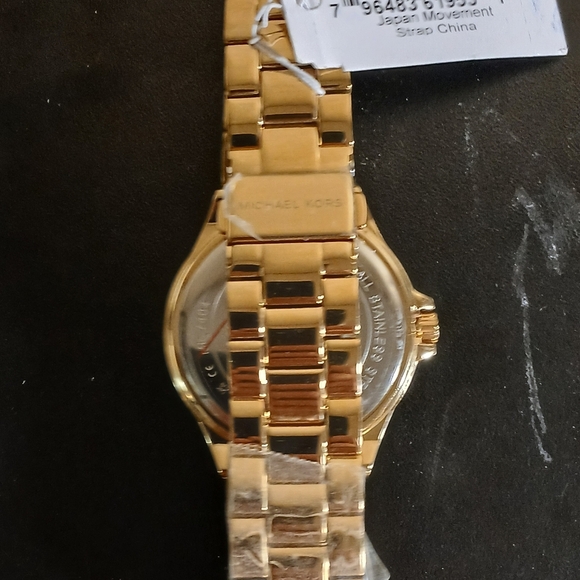Michael Kors Gold Watch with Black and Crystal Accents - Picture 6 of 8